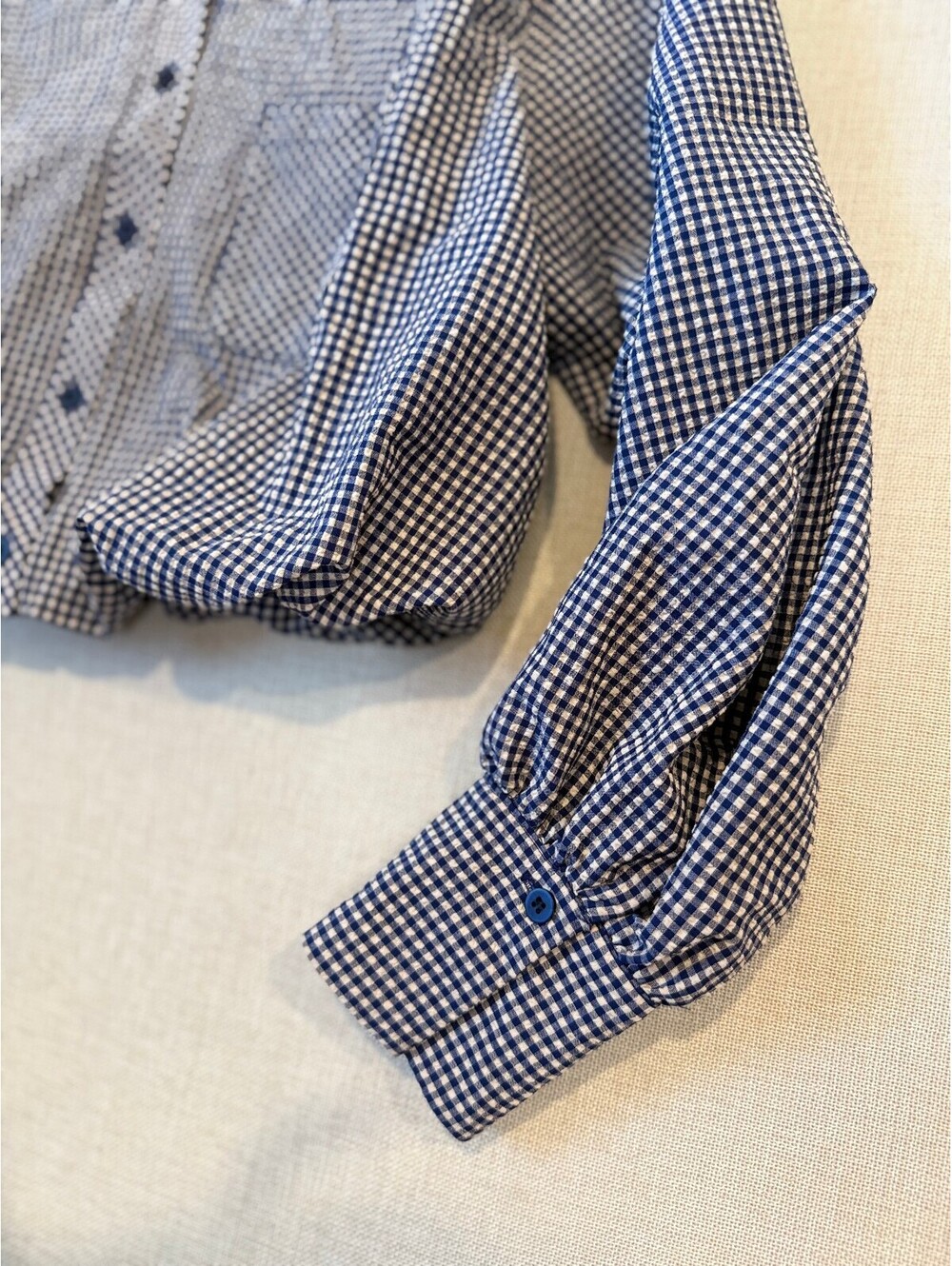 NWT ZARA GINGHAM BALLOON SHIRT - Size Extra Small - Picture 3 of 8